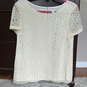 J. Crew Ivory Lace Top